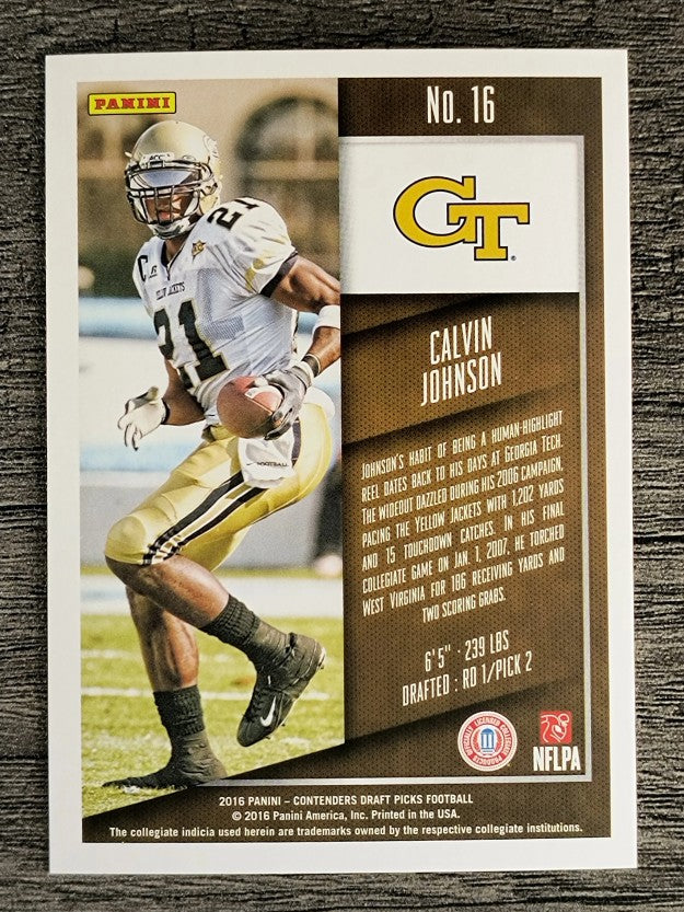 2016 Panini Contenders Draft Picks #16 Calvin Johnson