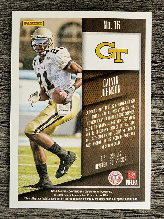 2016 Panini Contenders Draft Picks #16 Calvin Johnson
