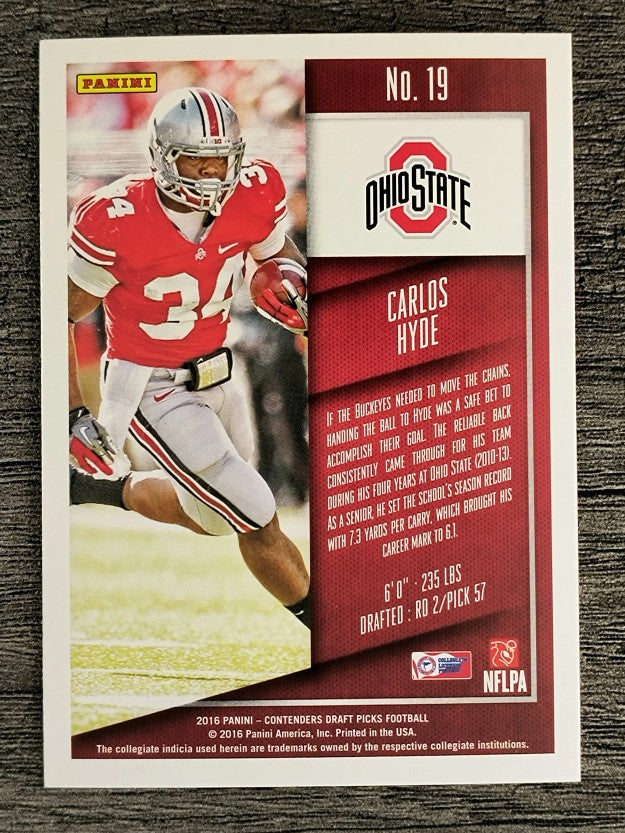 2016 Panini Contenders Draft Picks #19 Carlos Hyde