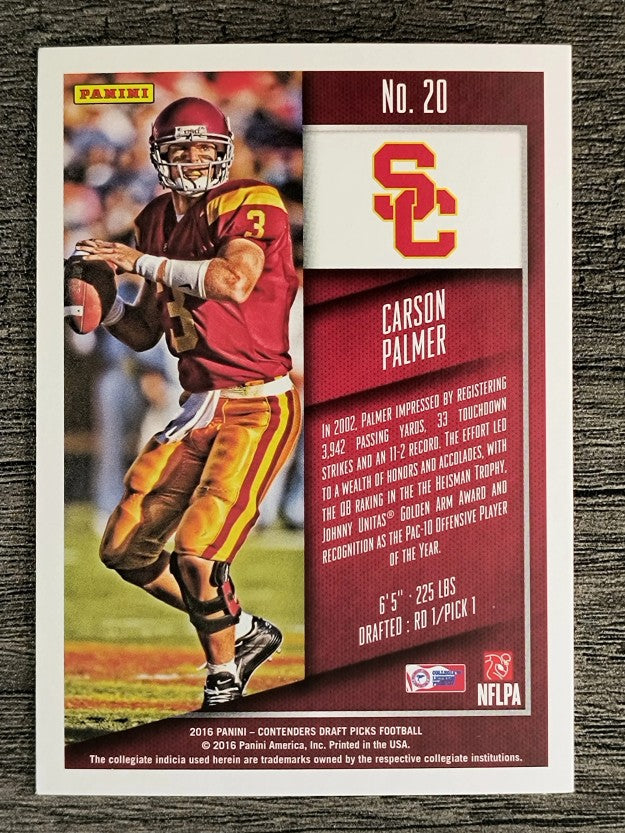 2016 Panini Contenders Draft Picks #20 Carson Palmer