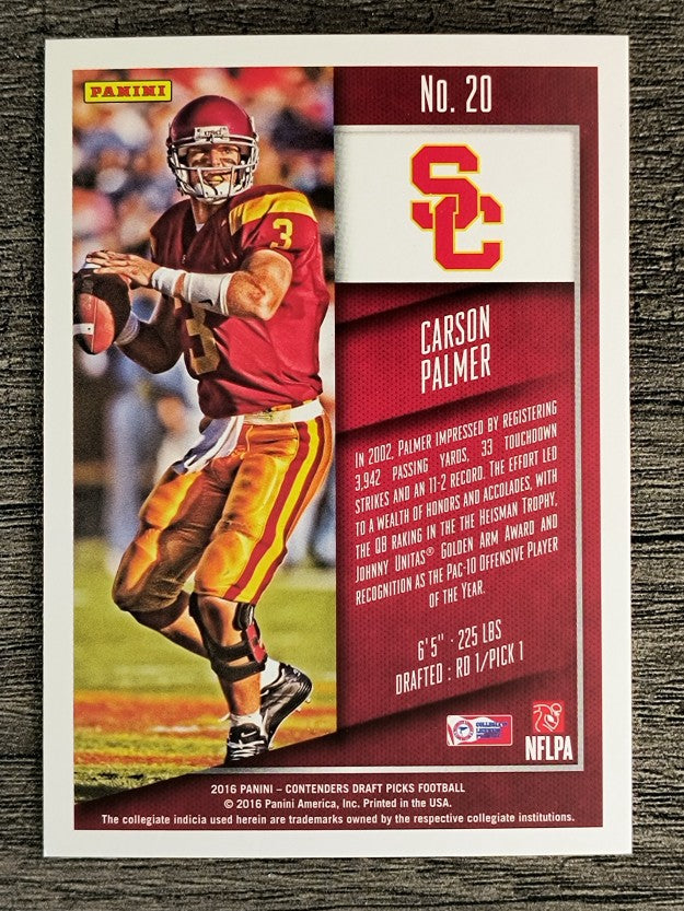 2016 Panini Contenders Draft Picks #20 Carson Palmer