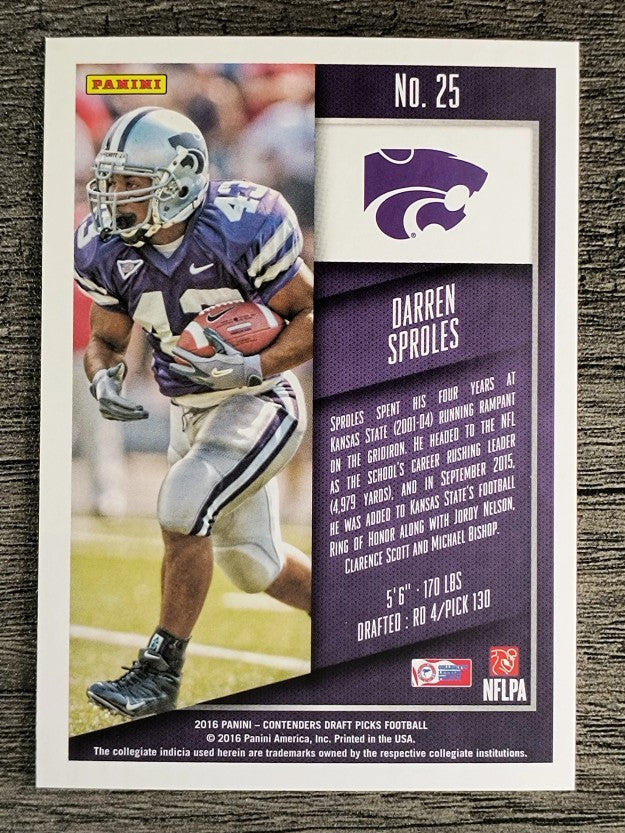 2016 Panini Contenders Draft Picks #25 Darren Sproles