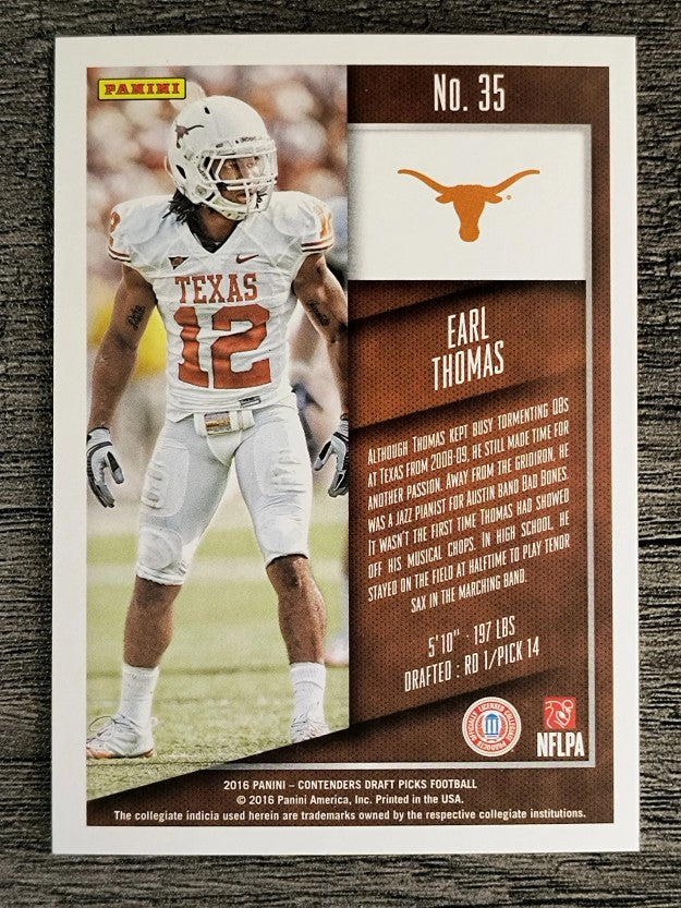 2016 Panini Contenders Draft Picks #35 Earl Thomas
