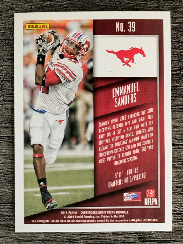 2016 Panini Contenders Draft Picks #39 Emmanuel Sanders