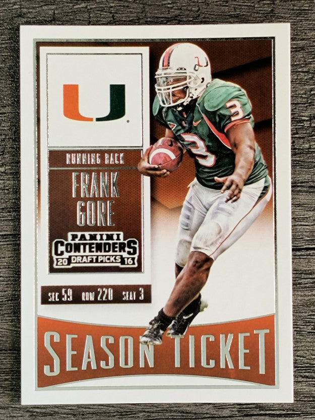 2016 Panini Contenders Draft Picks #40 Frank Gore