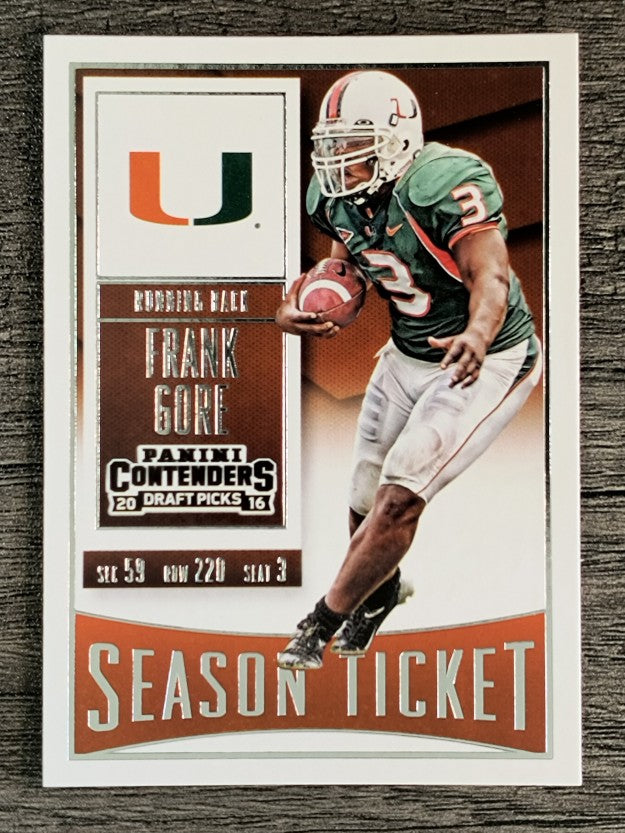 2016 Panini Contenders Draft Picks #40 Frank Gore