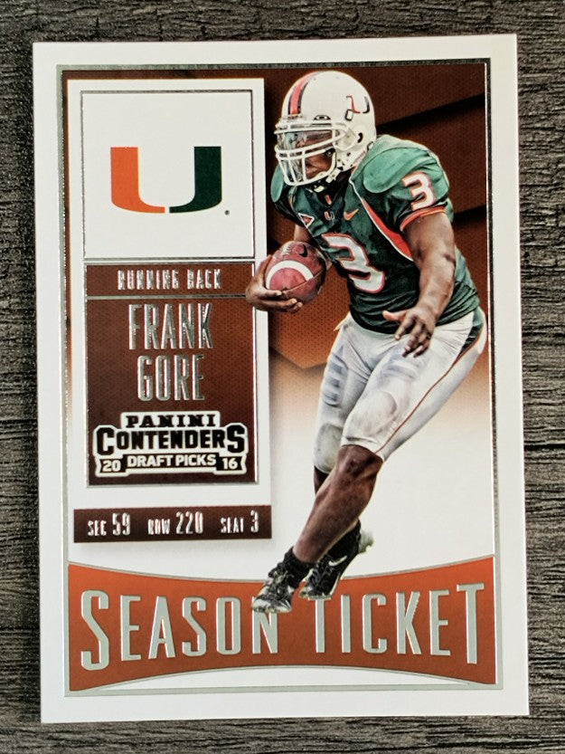 2016 Panini Contenders Draft Picks #40 Frank Gore