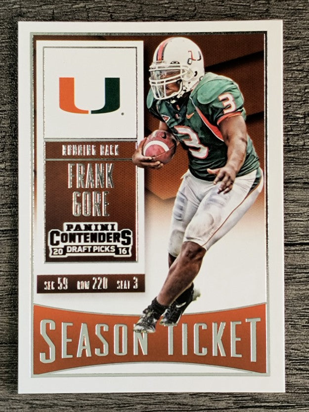 2016 Panini Contenders Draft Picks #40 Frank Gore