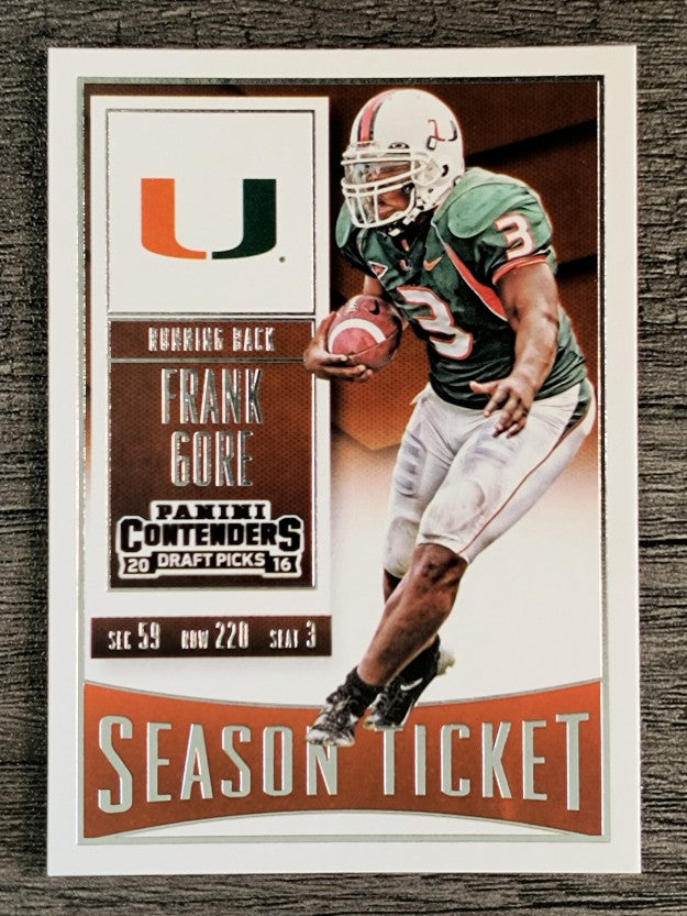 2016 Panini Contenders Draft Picks #40 Frank Gore