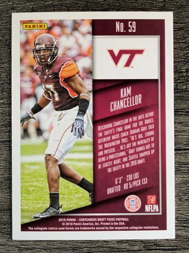 2016 Panini Contenders Draft Picks #59 Kam Chancellor
