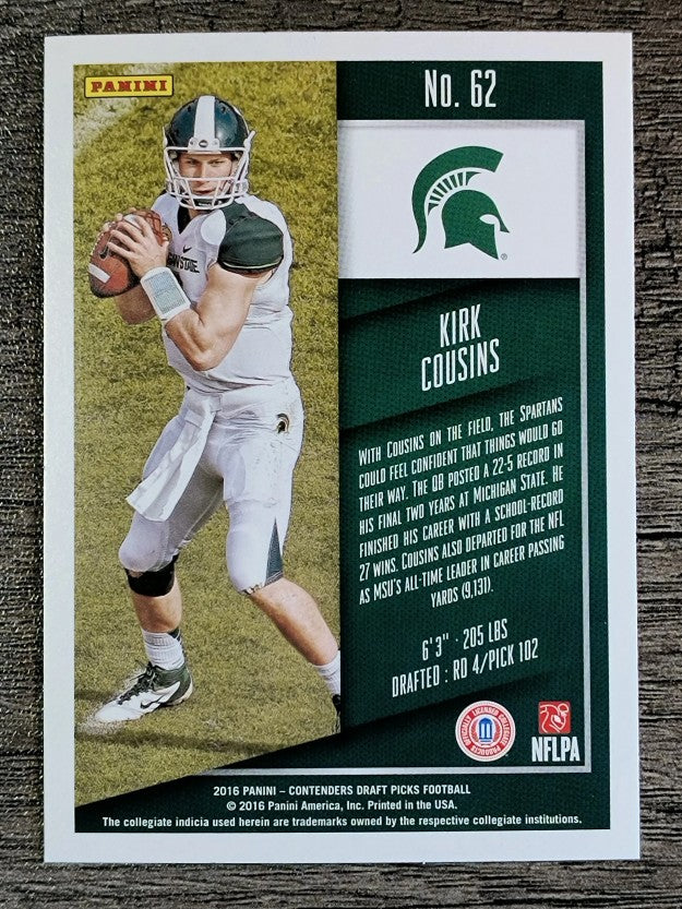 2016 Panini Contenders Draft Picks #62 Kirk Cousins