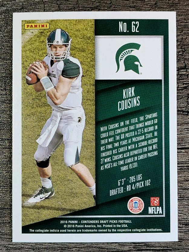 2016 Panini Contenders Draft Picks #62 Kirk Cousins
