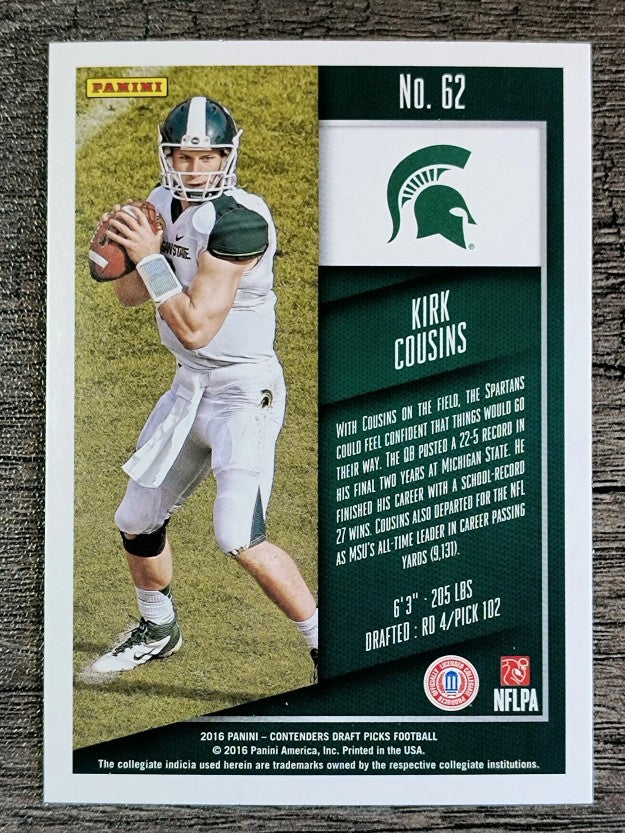 2016 Panini Contenders Draft Picks #62 Kirk Cousins