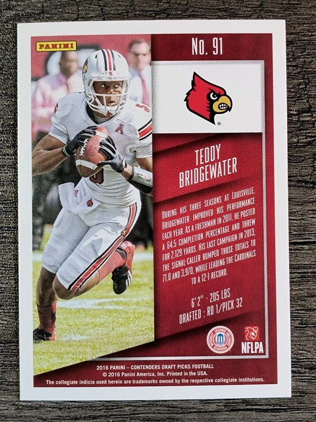 2016 Panini Contenders Draft Picks #91 Teddy Bridgewater