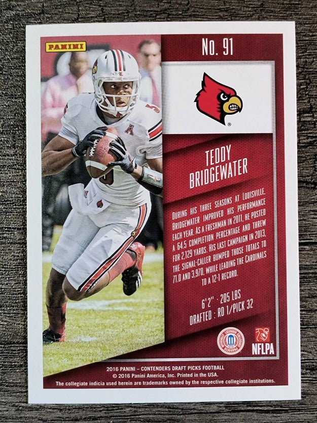 2016 Panini Contenders Draft Picks #91 Teddy Bridgewater