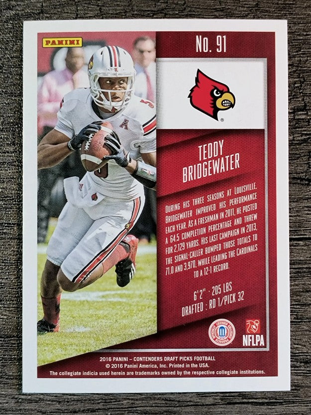 2016 Panini Contenders Draft Picks #91 Teddy Bridgewater