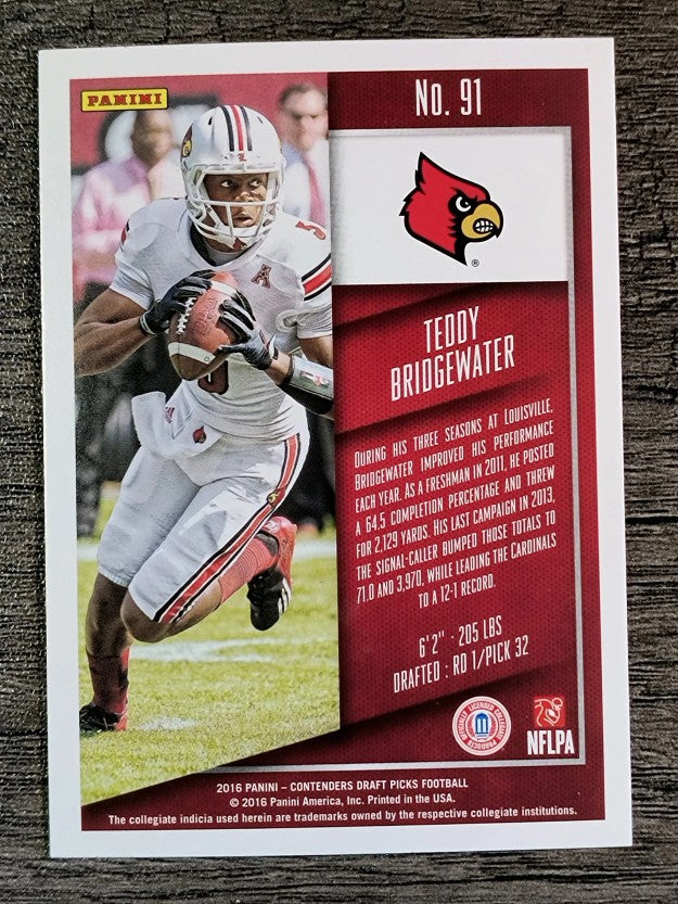 2016 Panini Contenders Draft Picks #91 Teddy Bridgewater