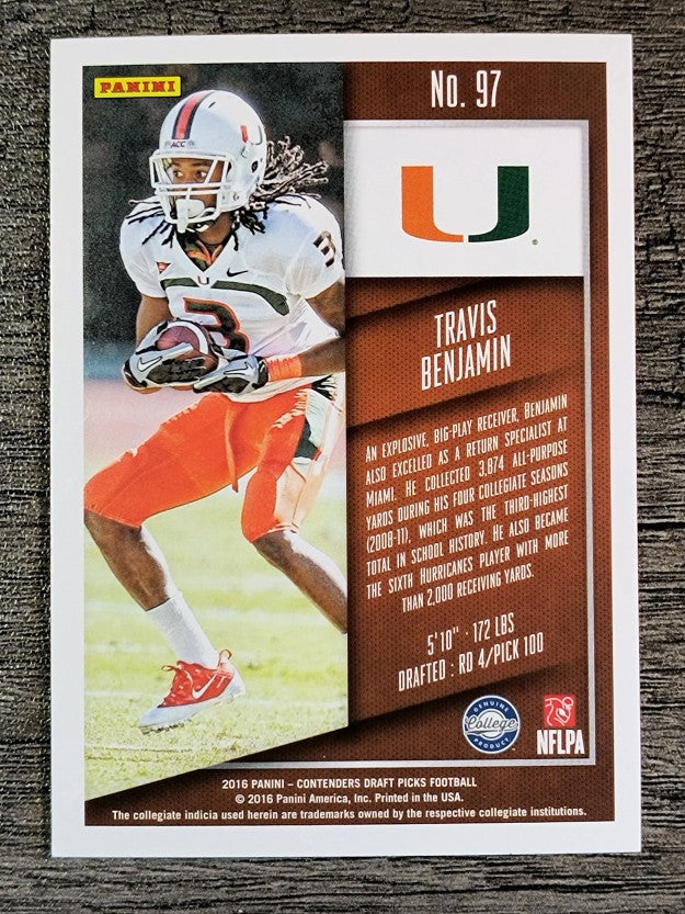 2016 Panini Contenders Draft Picks #97 Travis Benjamin