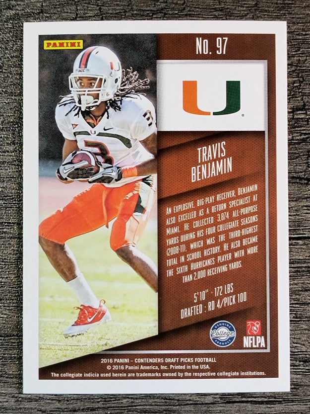 2016 Panini Contenders Draft Picks #97 Travis Benjamin