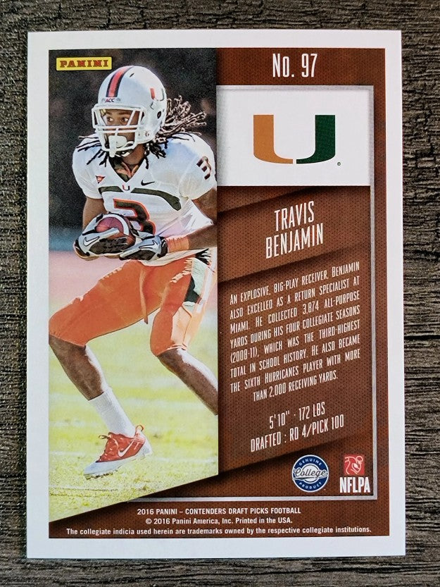2016 Panini Contenders Draft Picks #97 Travis Benjamin
