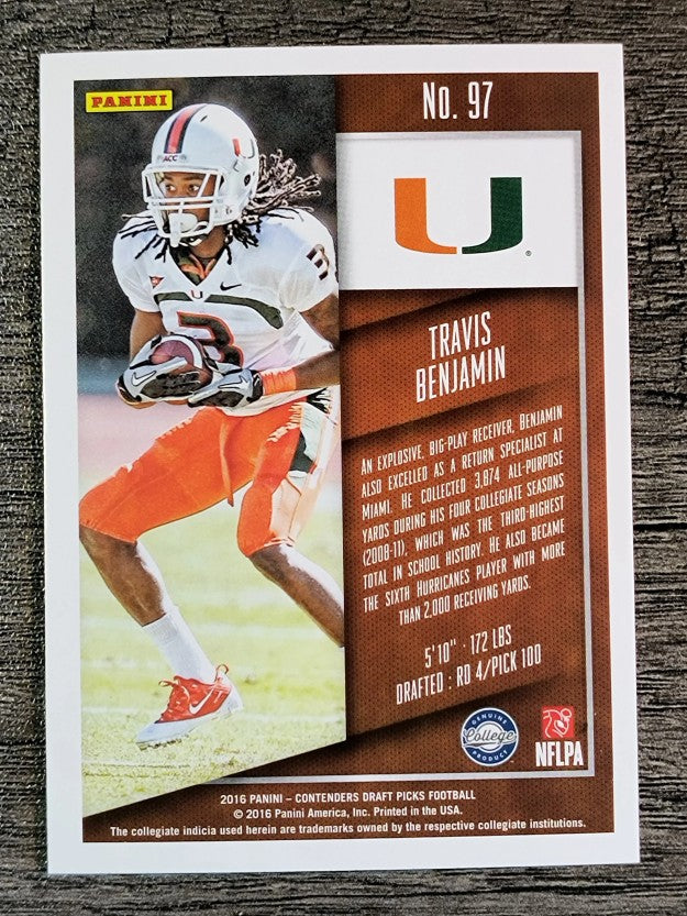 2016 Panini Contenders Draft Picks #97 Travis Benjamin