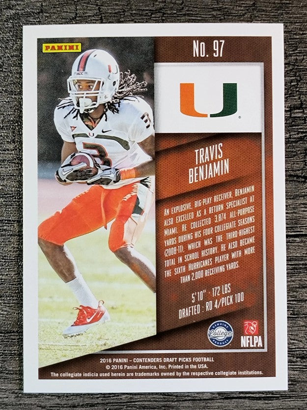 2016 Panini Contenders Draft Picks #97 Travis Benjamin