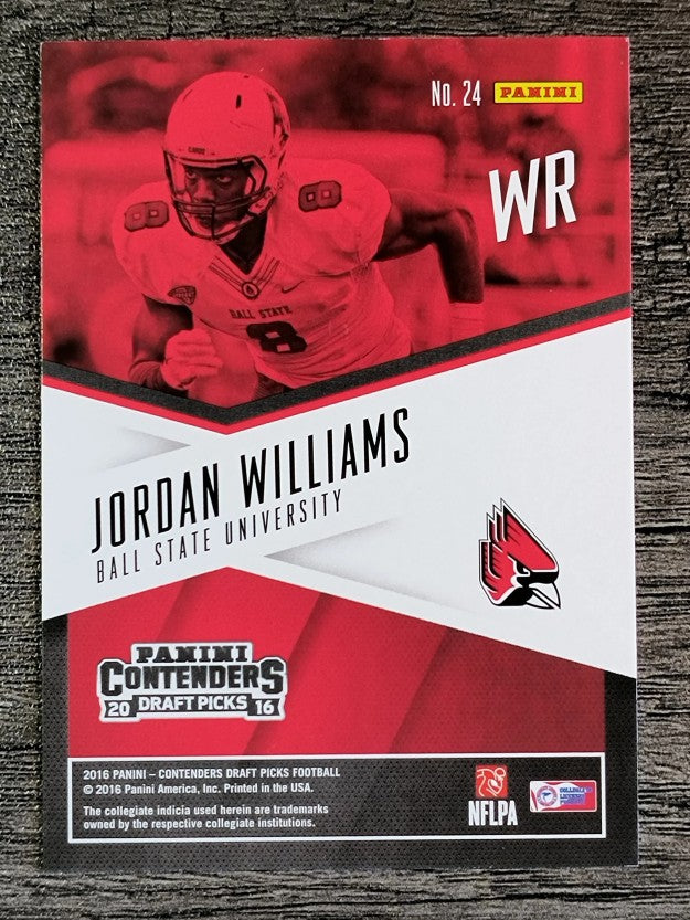 2016 Panini Contenders Draft Picks School Colors #24 Jordan Williams