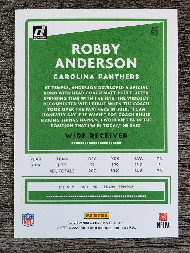 2020 Donruss #53 Robby Anderson