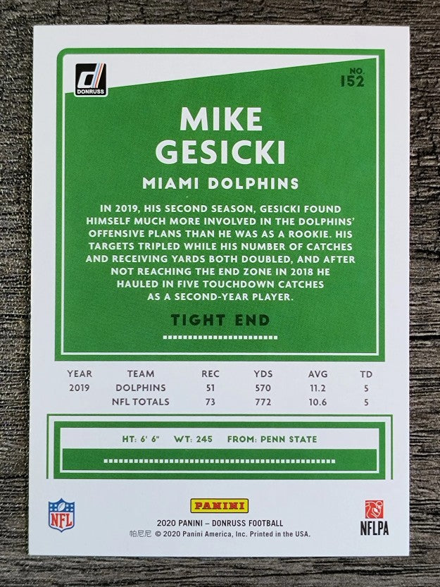 2020 Donruss #152 Mike Gesicki