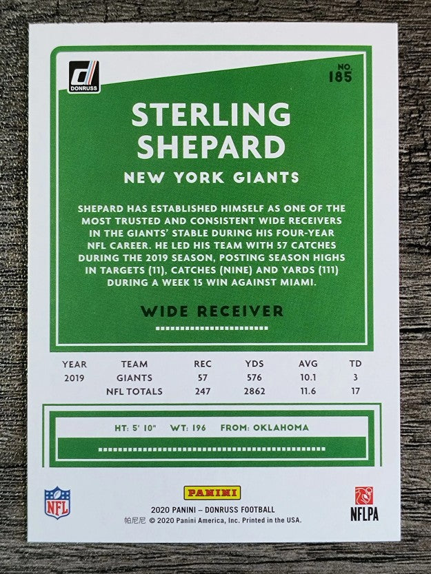 2020 Donruss #185 Sterling Shepard