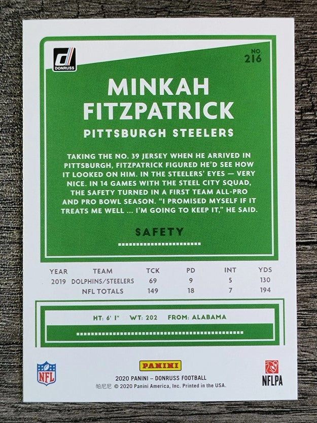 2020 Donruss #216 Minkah Fitzpatrick