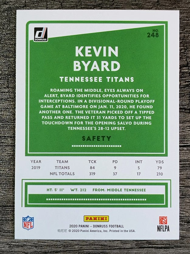 2020 Donruss #248 Kevin Byard