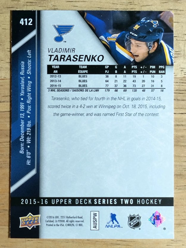 2015-16 Upper Deck #412 Vladimir Tarasenko