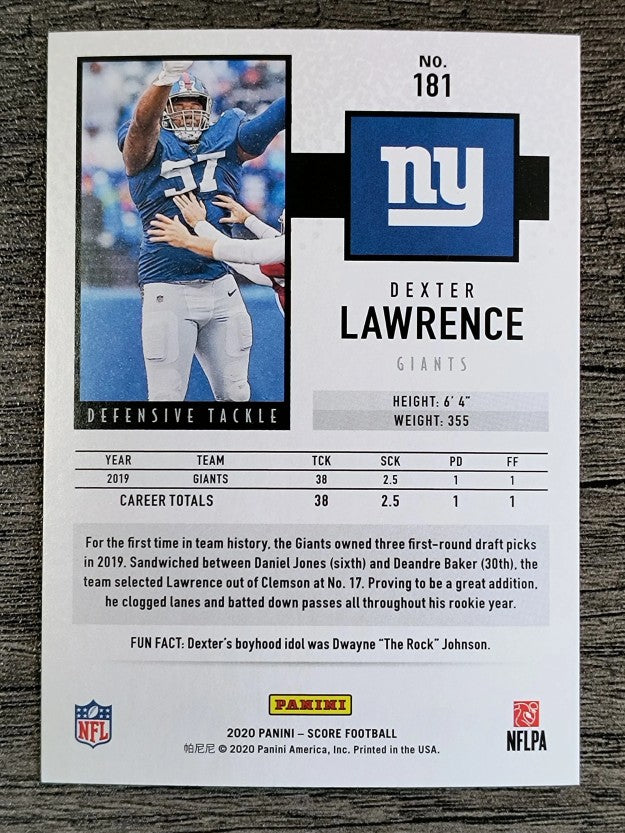 2020 Score #181 Dexter Lawrence
