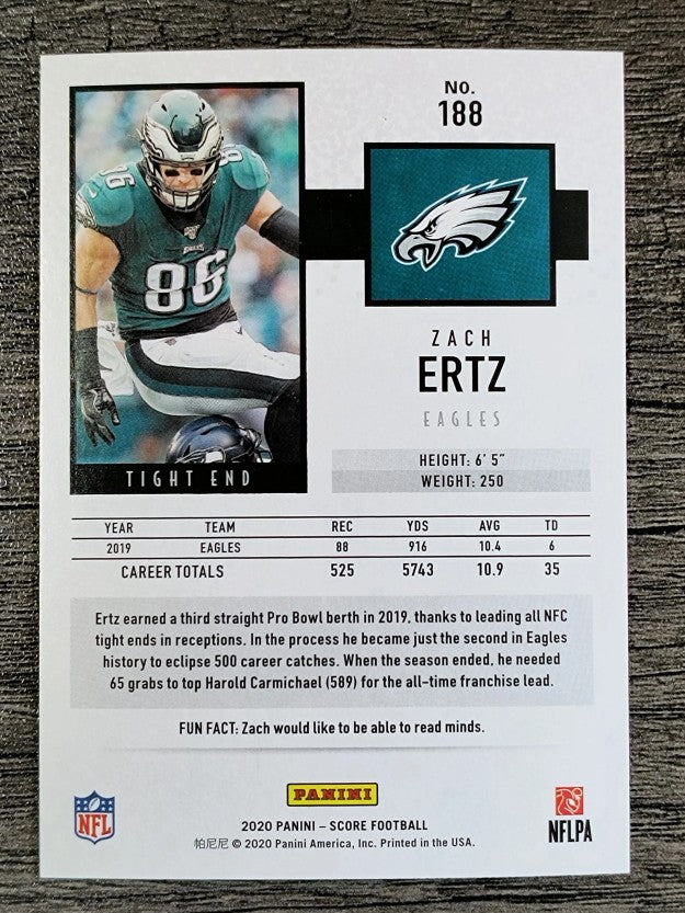 2020 Score #188 Zach Ertz