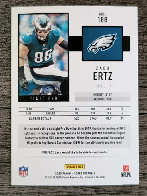2020 Score #188 Zach Ertz