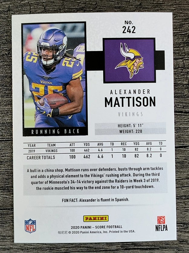 2020 Score #242 Alexander Mattison