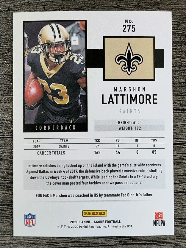 2020 Score #275 Marshon Lattimore