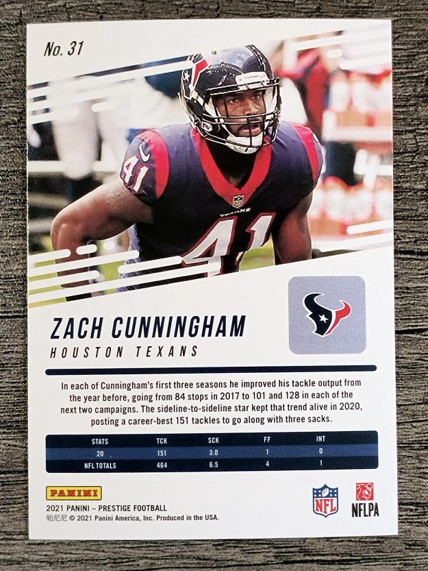 2021 Prestige #31 Zach Cunningham
