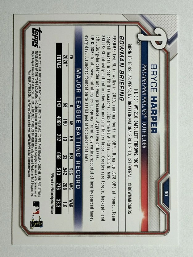 2021 Bowman #90 Bryce Harper