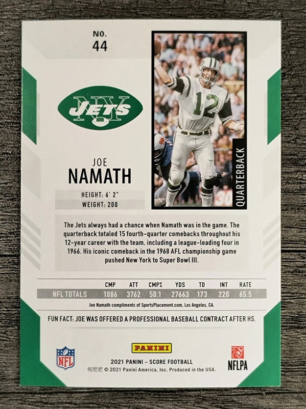 2021 Score #44 Joe Namath