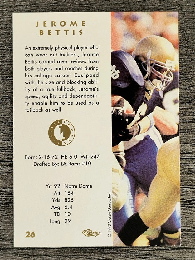 1993-94 Images Four Sport #26 Jerome Bettis