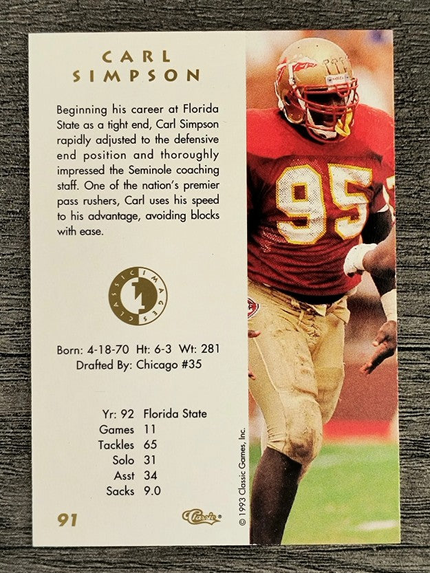 1993-94 Images Four Sport #91 Carl Simpson