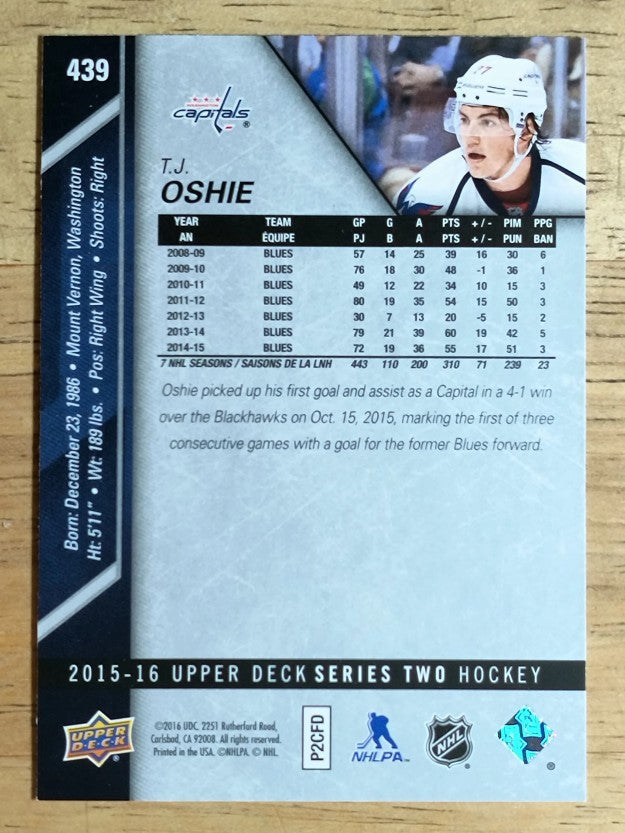 2015-16 Upper Deck #439 T.J. Oshie
