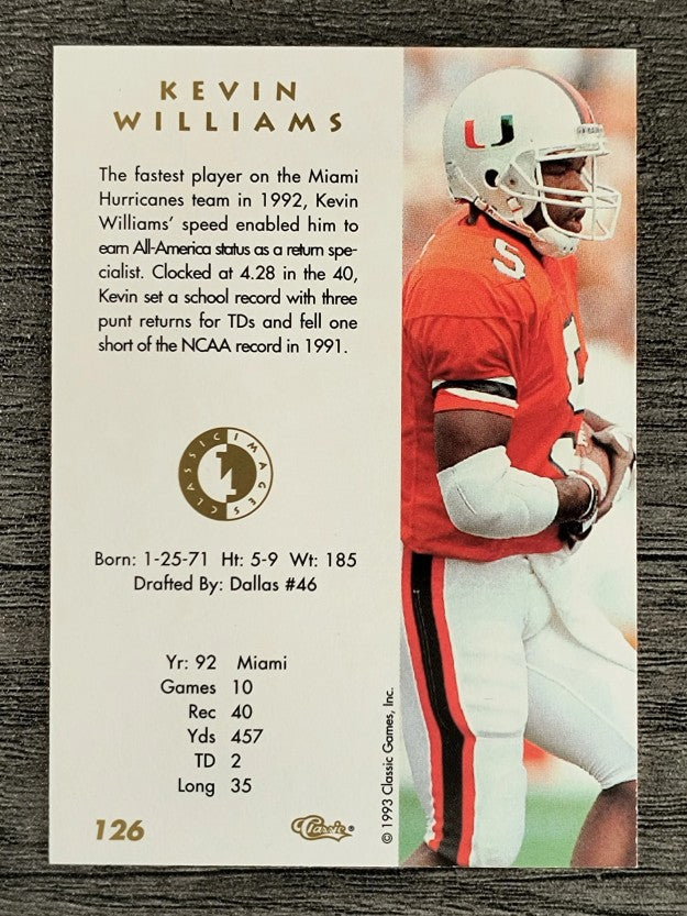 1993-94 Images Four Sport #126 Kevin Williams WR