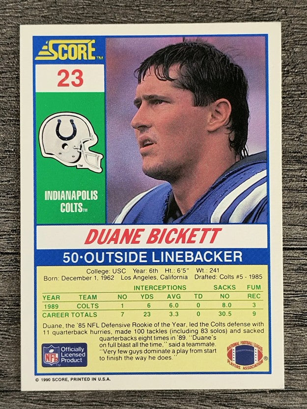 1990 Score #23 Duane Bickett