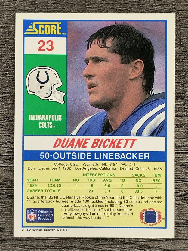 1990 Score #23 Duane Bickett