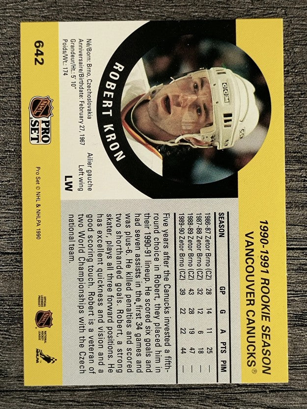 1990-91 Pro Set #642 Robert Kron RC