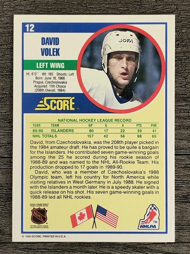 1990-91 Score #12 David Volek