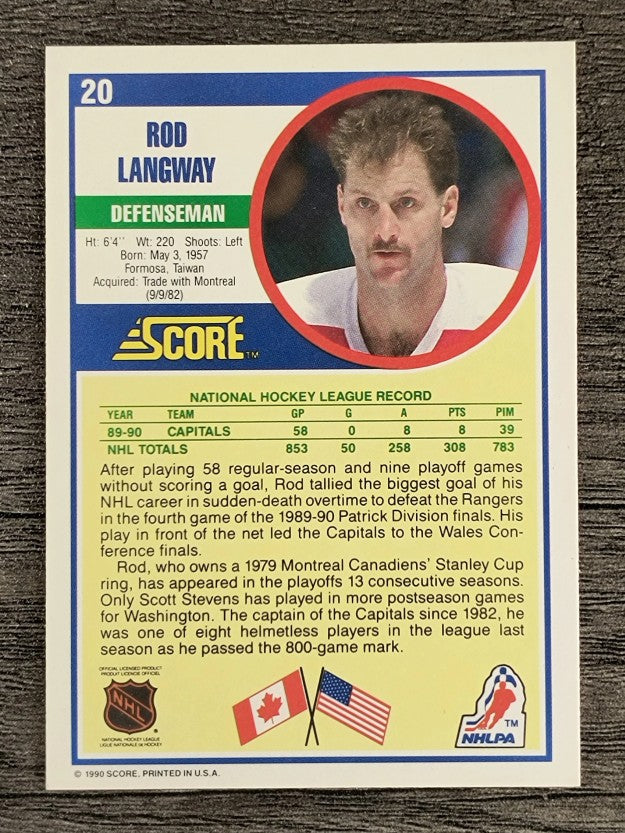 1990-91 Score #20 Rod Langway